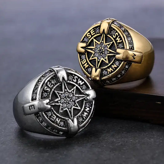 Viking Vegvisir Compass Ring