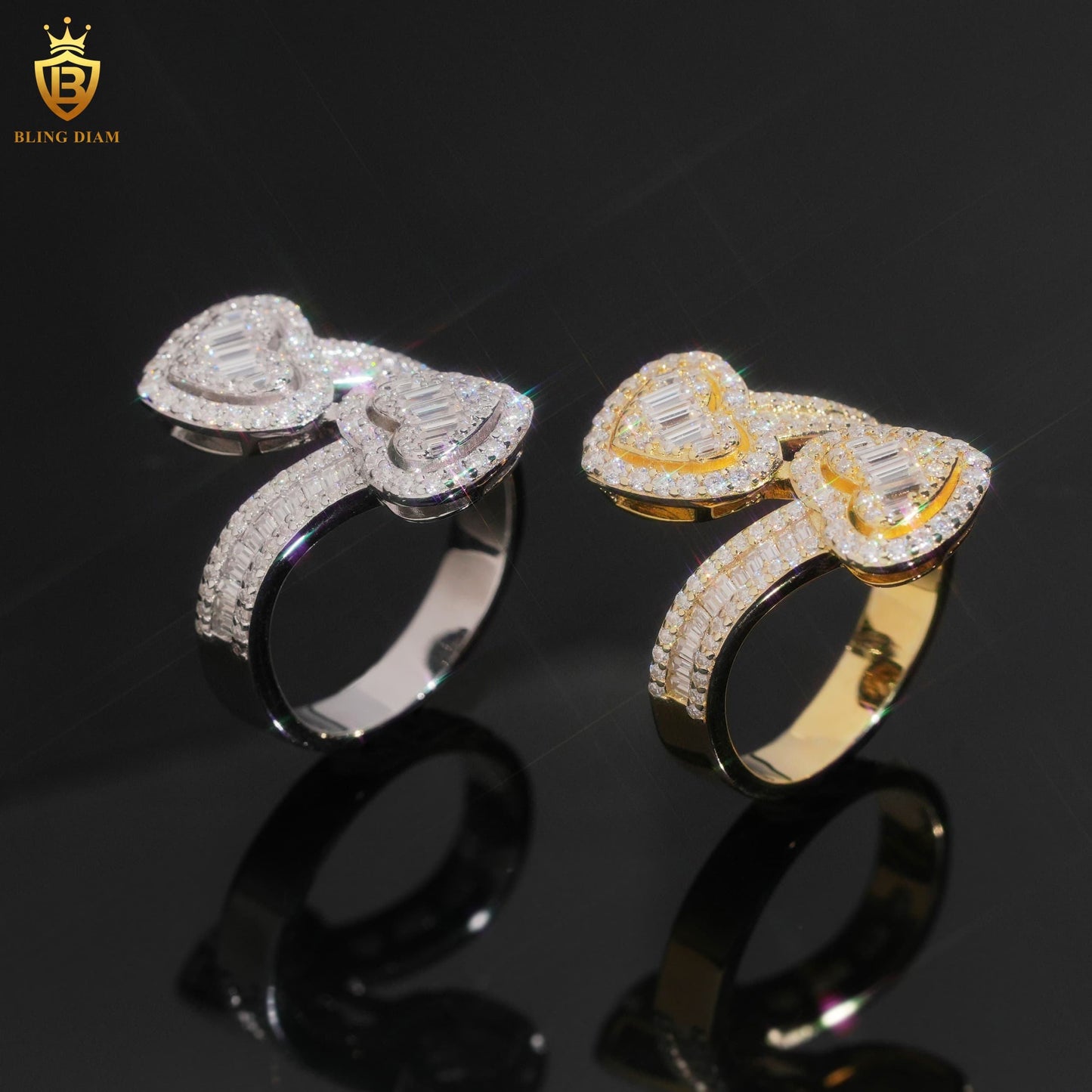 heart-design moissanite ring