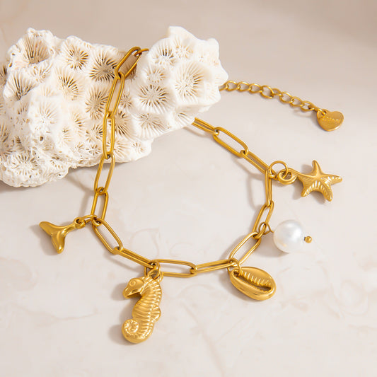 Shell Starfish Seahorse Charm Bracelets