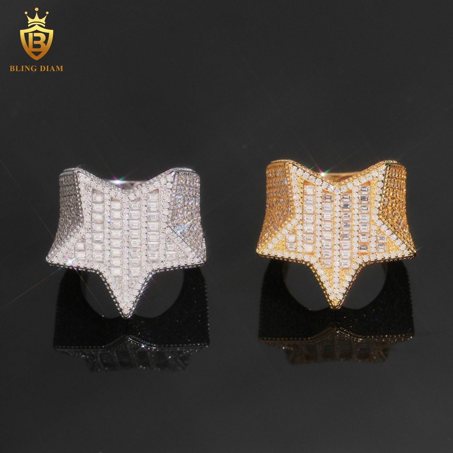 Custom star baguette ring