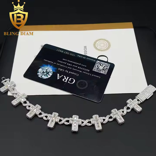 Moissanite Cross Bracelet