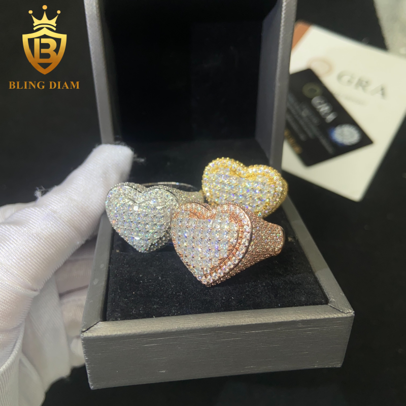 Heart-shaped moissanite ring