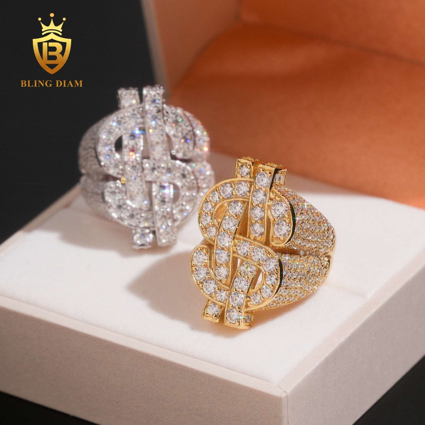 Iced-out hip-hop ring