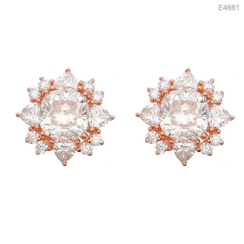 Moissanite Floral Earrings