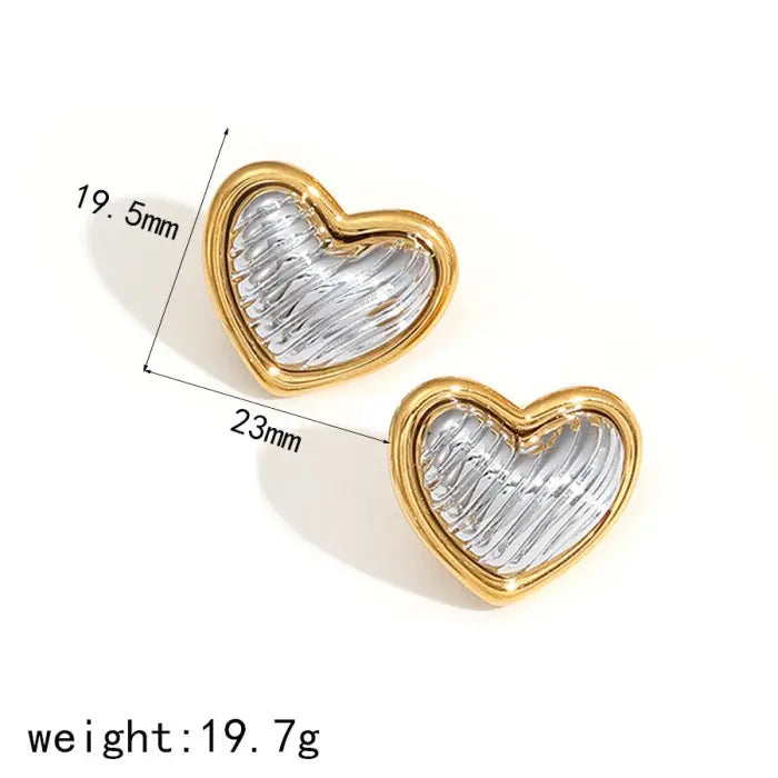 Love Heart Stud Earrings