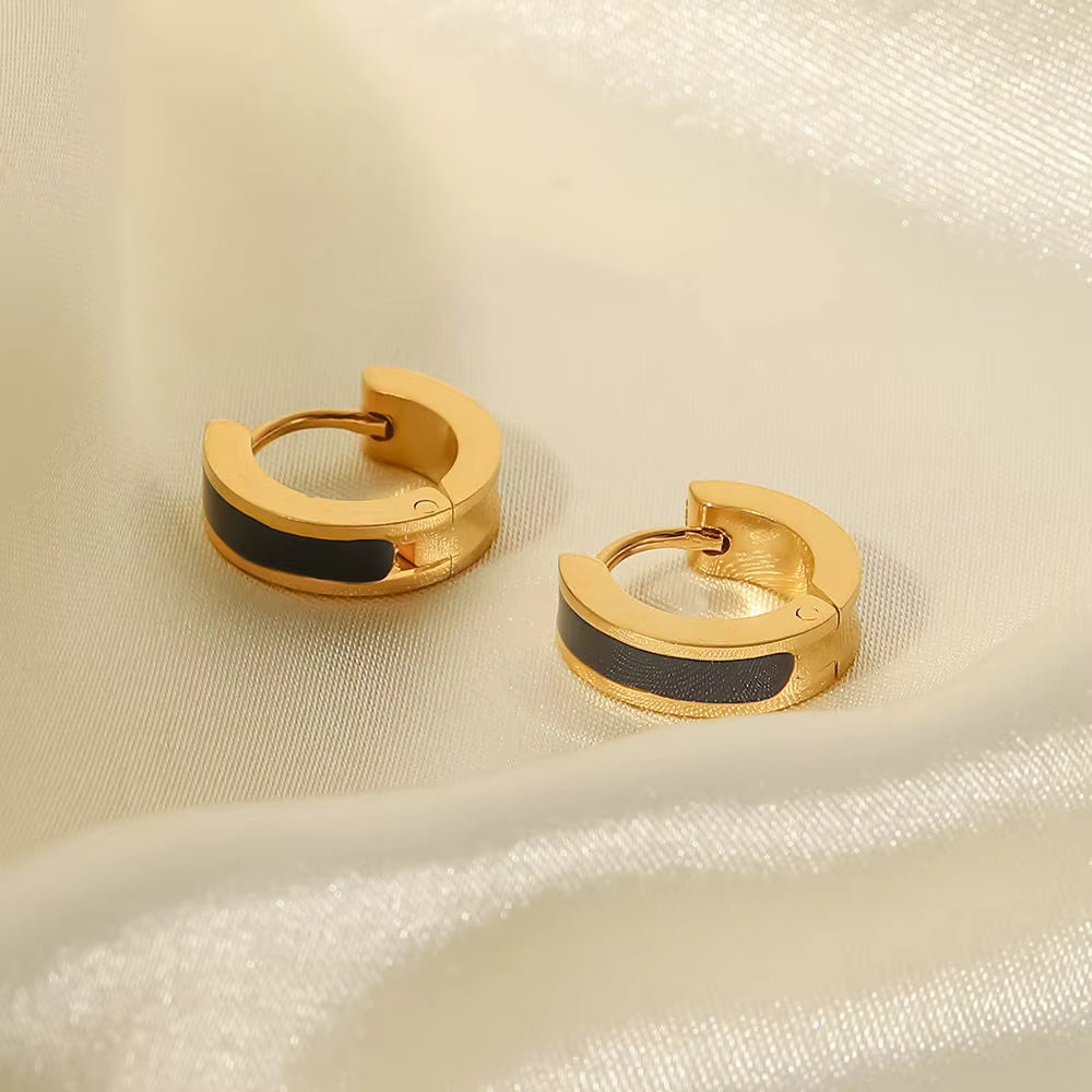 Geometry Hoop Huggie Earrings