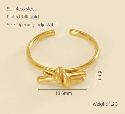 Knot Clover Heart Flower Ring