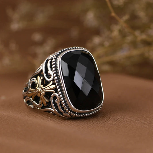 Gold Agate Ring