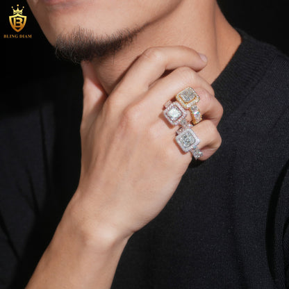 Asscher-cut moissanite ring