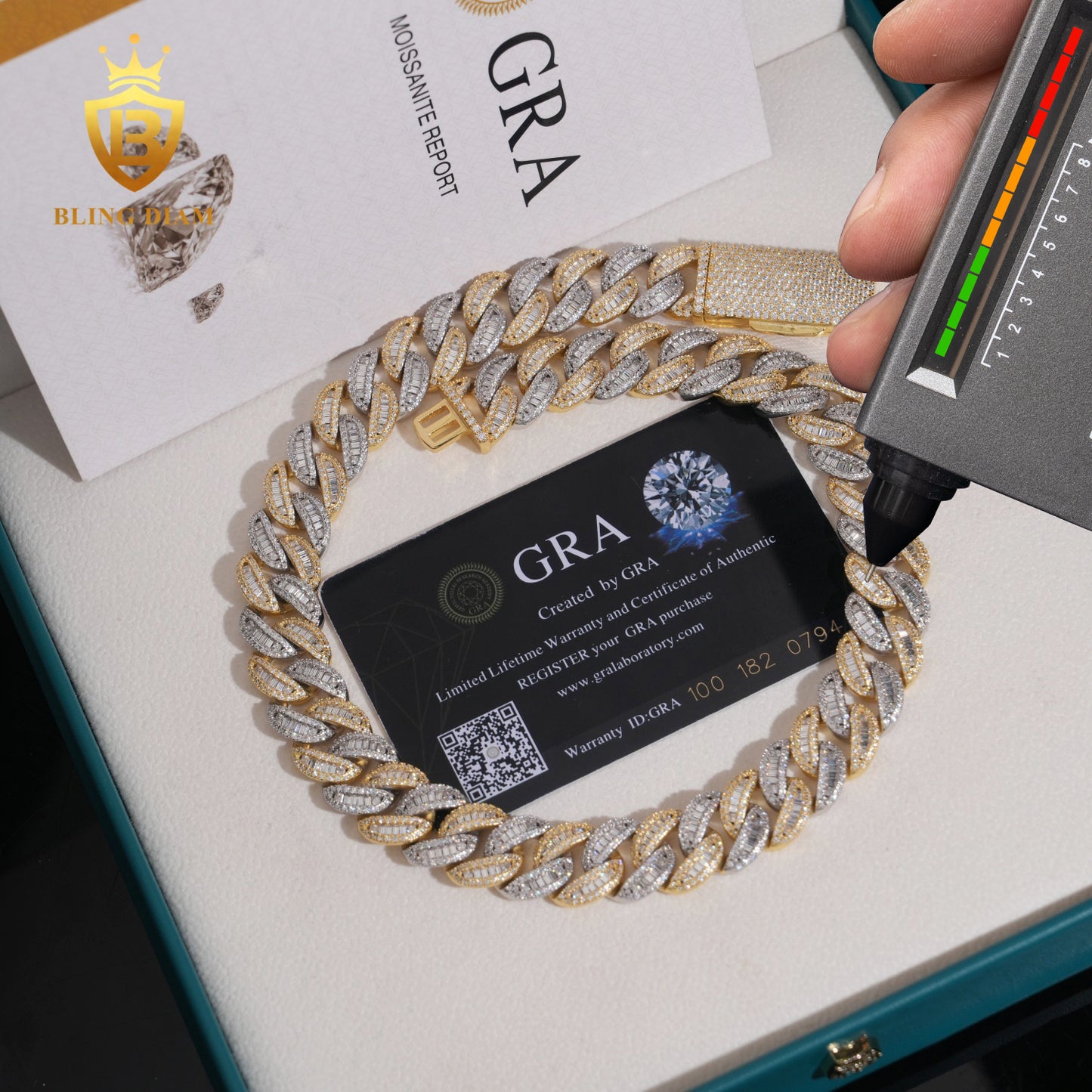 Silver 925 Yellow Gold Two Tone 15mm Big Cuban chain
