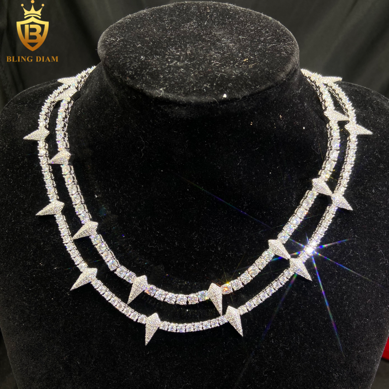 VVS1 Iced Out 3mm4mm Moissanite sterling silver Tennis Chains