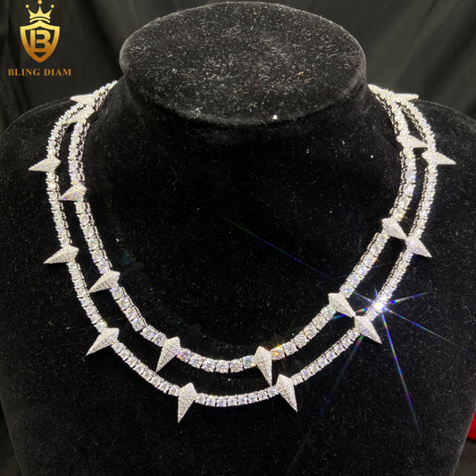 VVS1 Iced Out 3mm4mm Moissanite sterling silver Tennis Chains