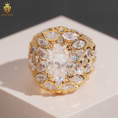Buss down iced-out ring
