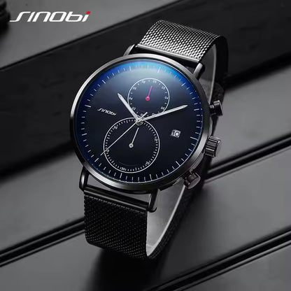 Sleek Black Chronograph Watch