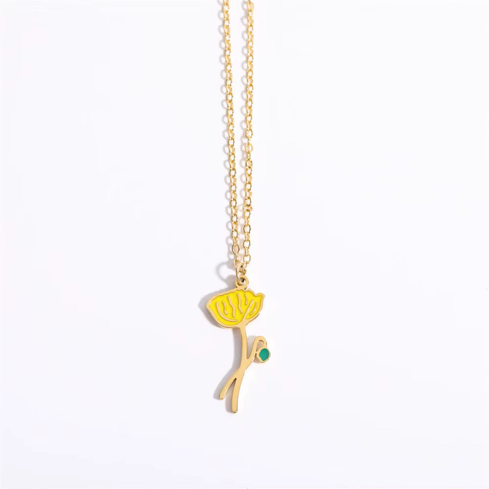 Floral Zodiac Necklace