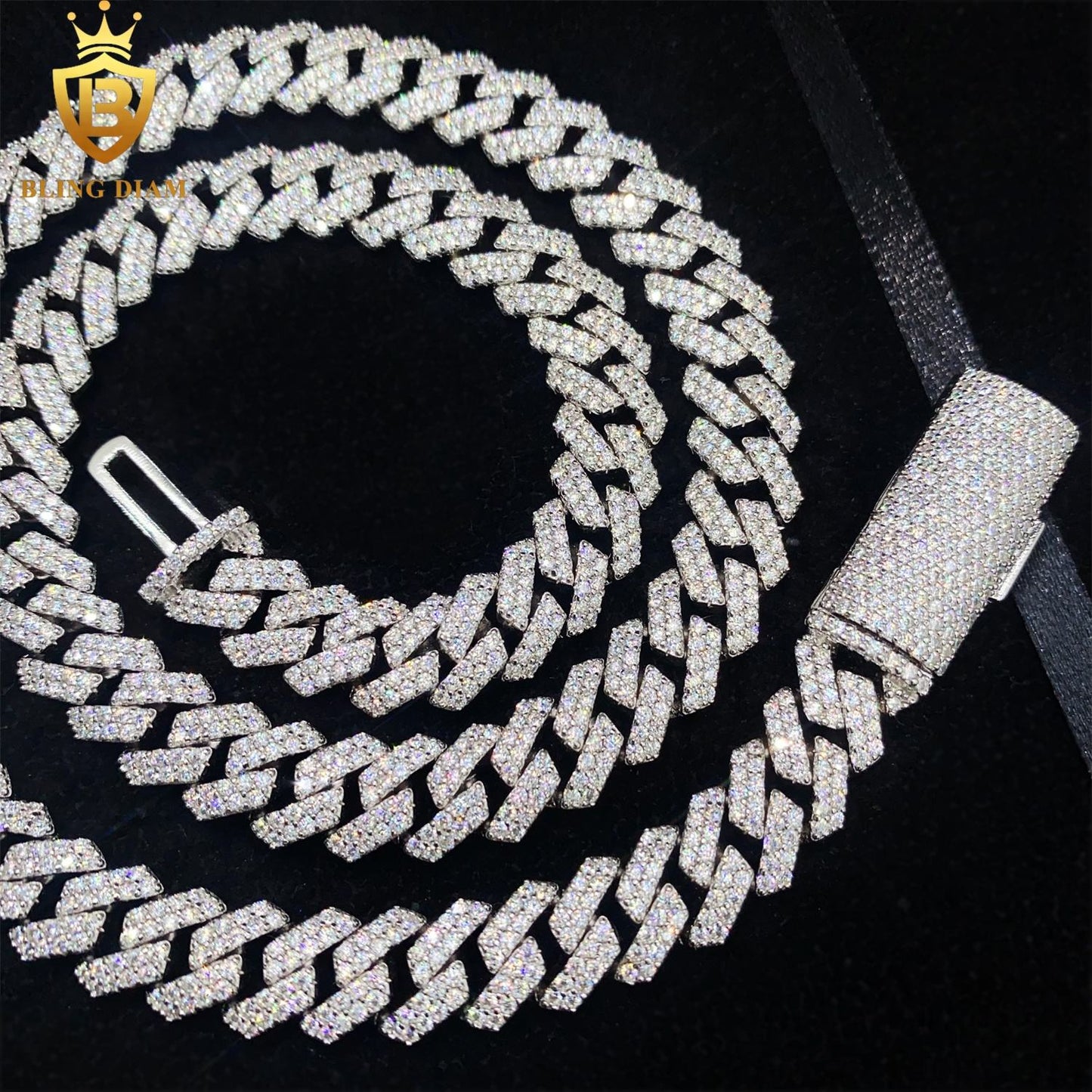10mm 2Rows 925 Sterling Silver Vvs1 Moissanite chain