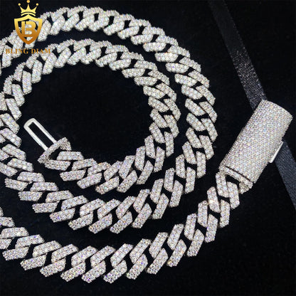 10mm 2Rows 925 Sterling Silver Vvs1 Moissanite chain