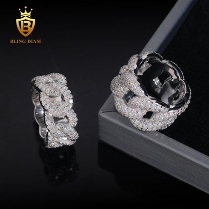 Cuban link moissanite ring