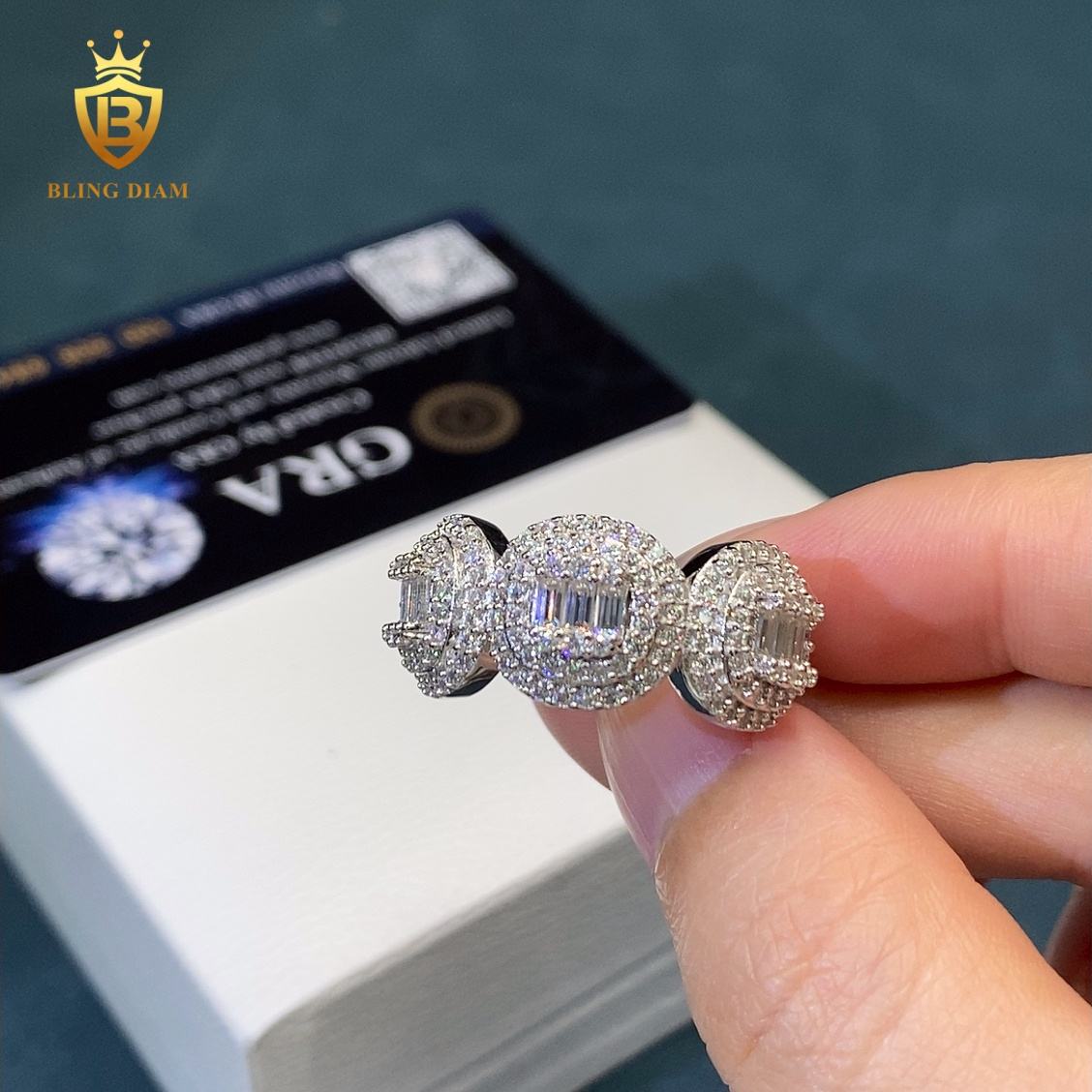 Baguette-cut moissanite ring