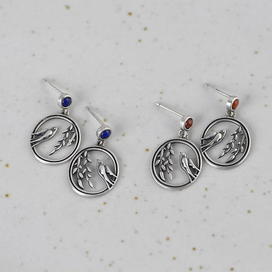 Swallow Leaves Lapis Lazuli Earrings