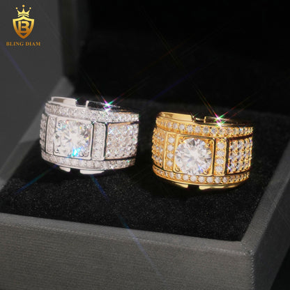 Rapper-style iced-out ring