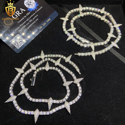 VVS1 Iced Out 3mm4mm Moissanite sterling silver Tennis Chains