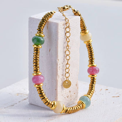 Colorful Natural Stone Spliced Bracelet