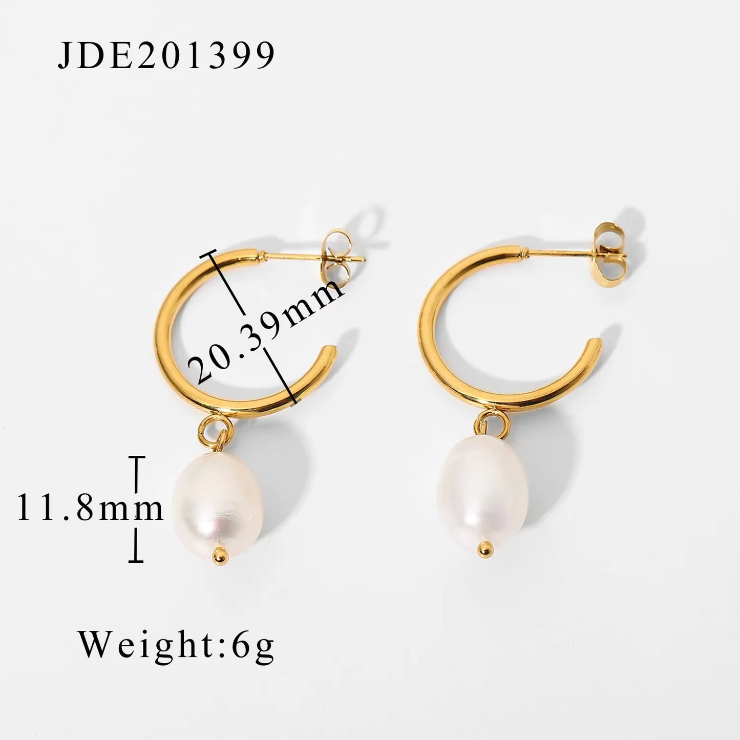 Pearl Stud Hoop Earrings
