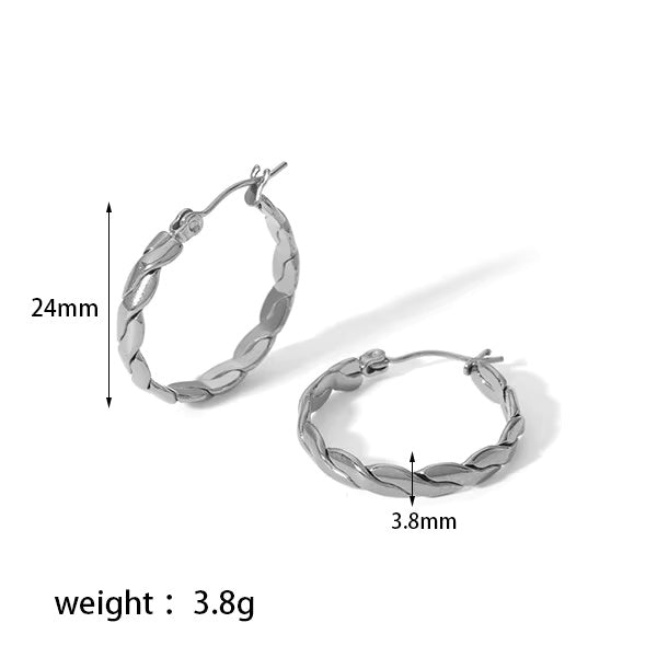 Chunky C-type Hoop Earrings