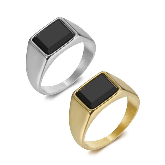 Natural onyx stone ring