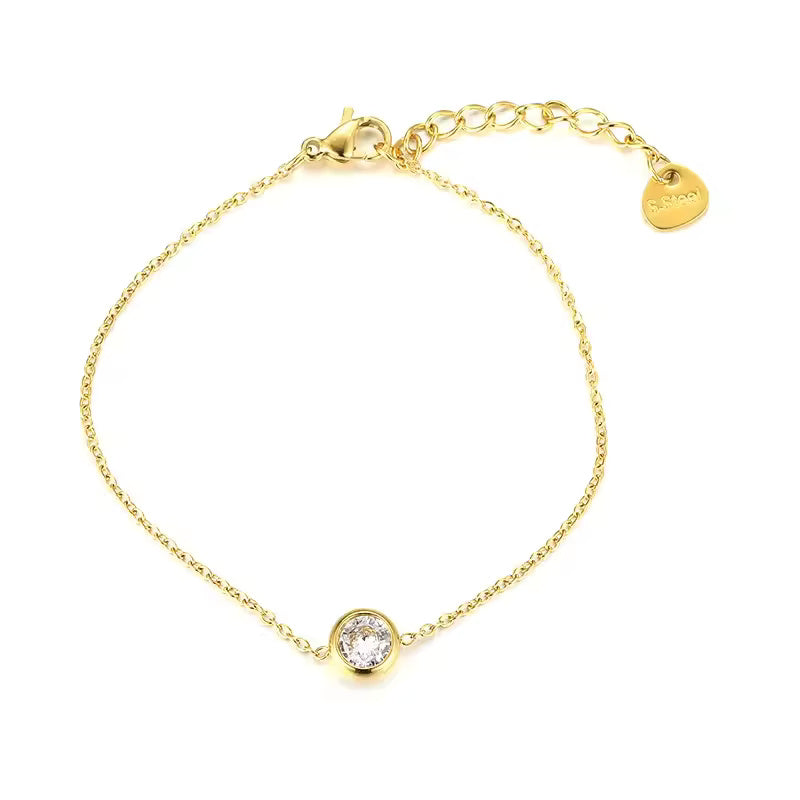 Round Zircon Pendant Bracelet