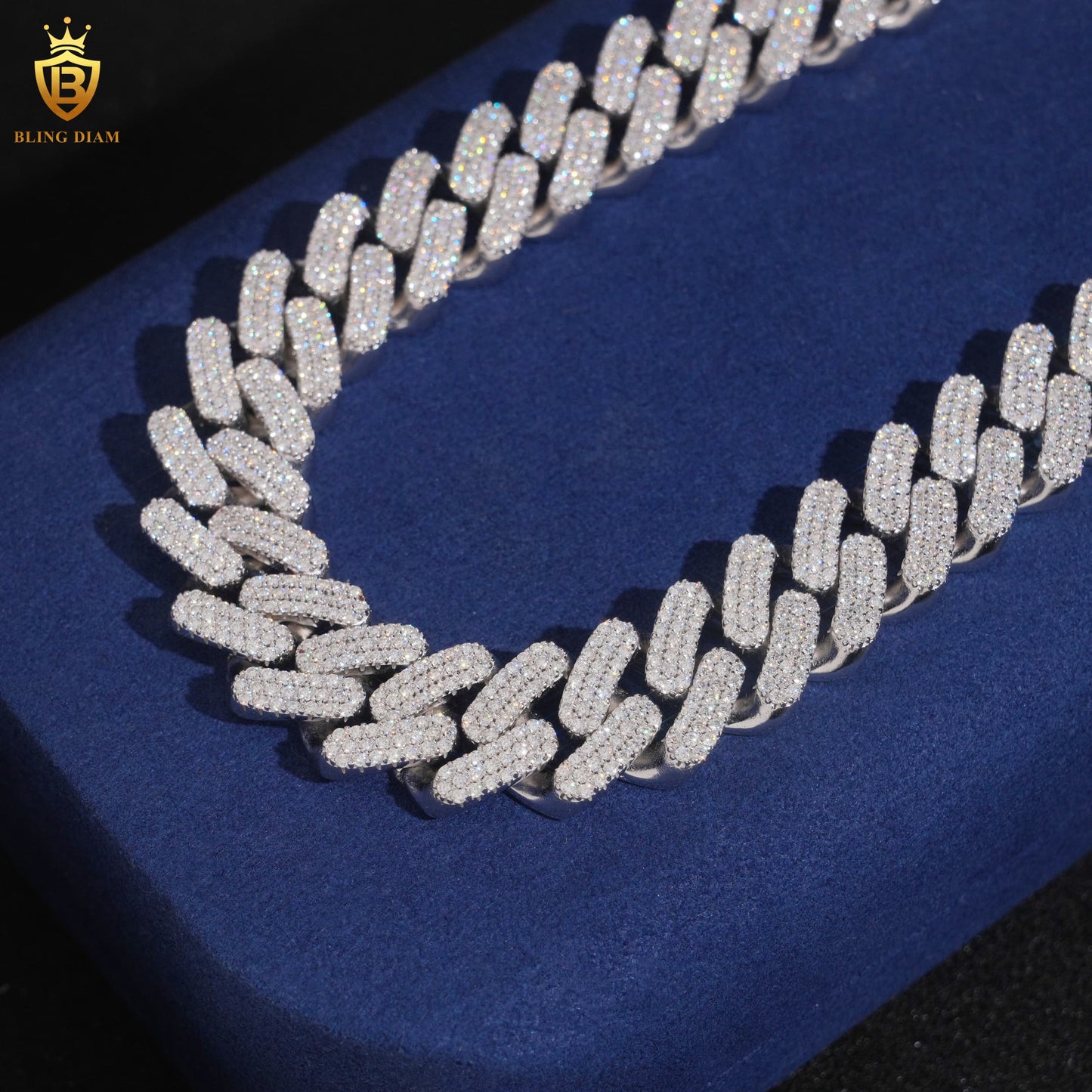 Heavy 18mm 925 Silver VVS Moissanite Cuban Chains