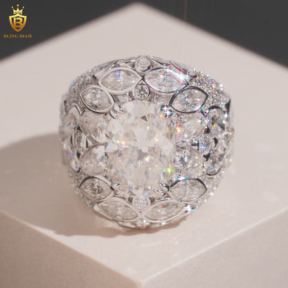 Buss down iced-out ring