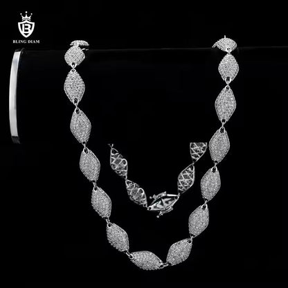 Tennis Chain - 12mm Marquise Zircon, Sterling Silver
