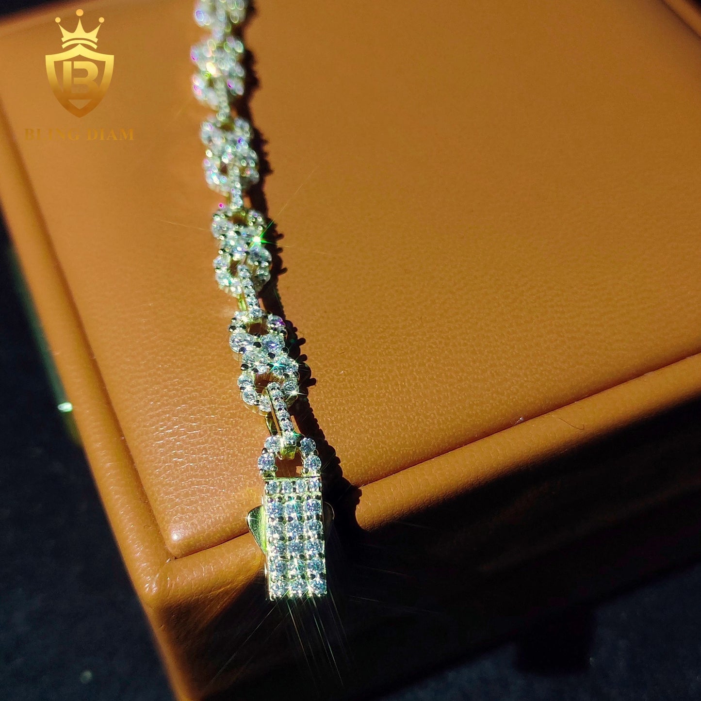 Iced-out moissanite bracelet