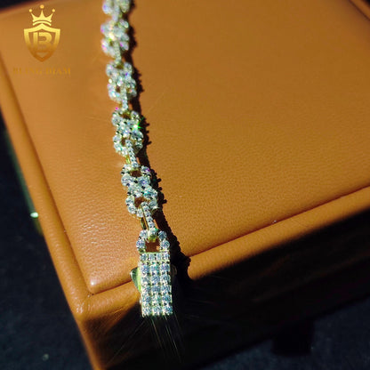 Iced-out moissanite bracelet