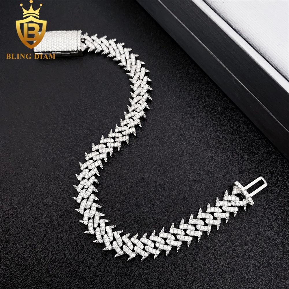 Spike 10mm 925 Silver VVS Moissanite chain