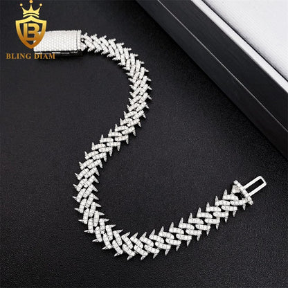 Spike 10mm 925 Silver VVS Moissanite chain