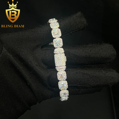 Square Tennis Link Moissanite Bracelet