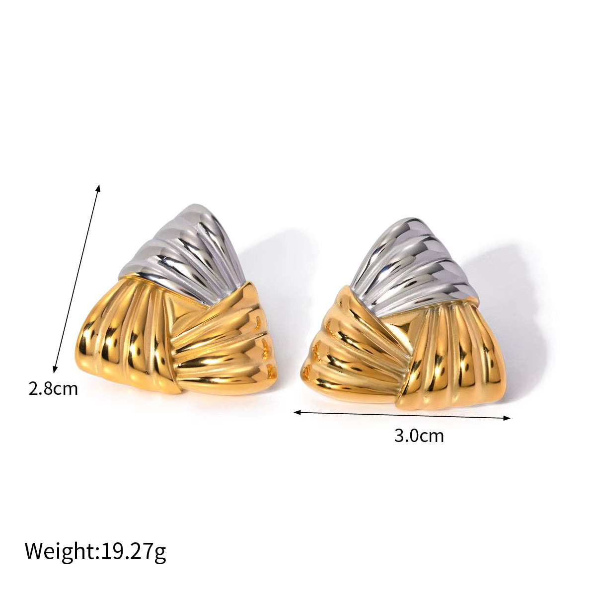 Two Tone Geometric Earrings