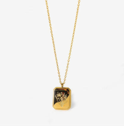 Gold Floral Pendant