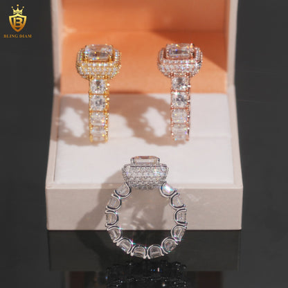 Asscher-cut moissanite ring