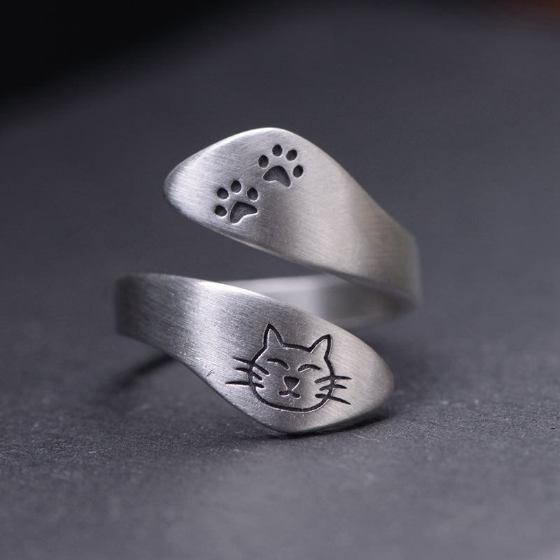 Kitten Footprints ring