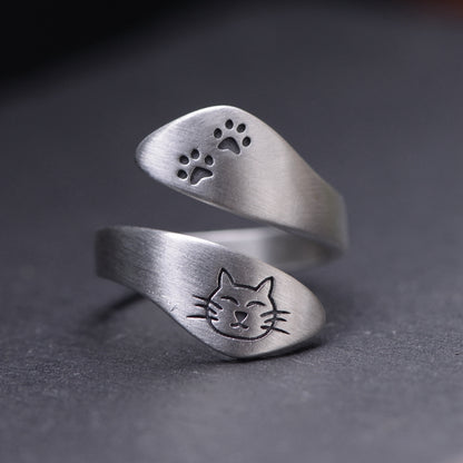 Kitten Footprints ring