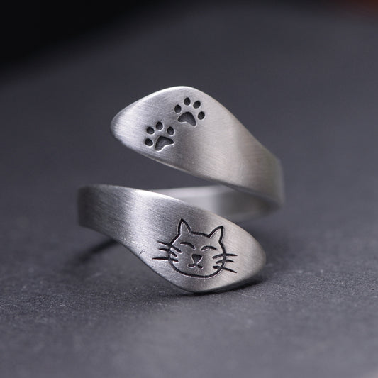 Kitten Footprints ring