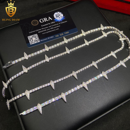 VVS1 Iced Out 3mm4mm Moissanite sterling silver Tennis Chains