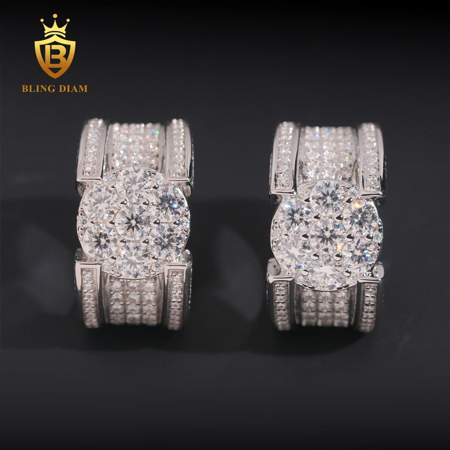 Iced Out Moissanite Ring