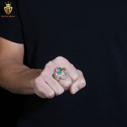 Iced-out cross ring