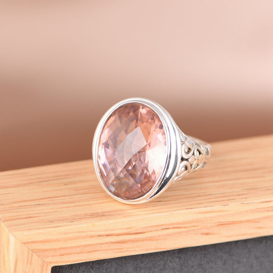 Hollow Out Zircon Adjustable Ring