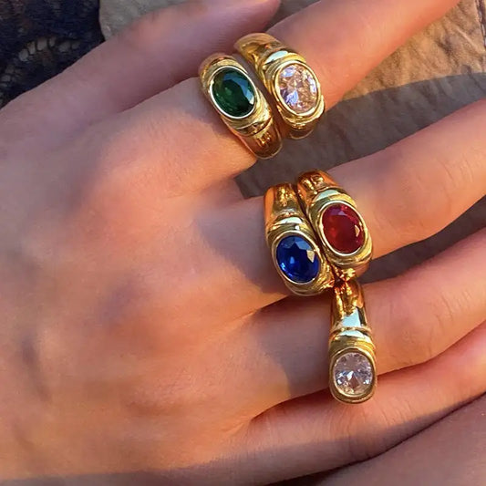 Gold-Plated CZ Ring